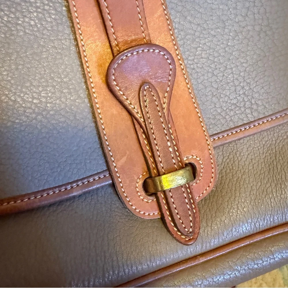 Dooney and Bourke Gray and Brown Leather Shoulder Bag